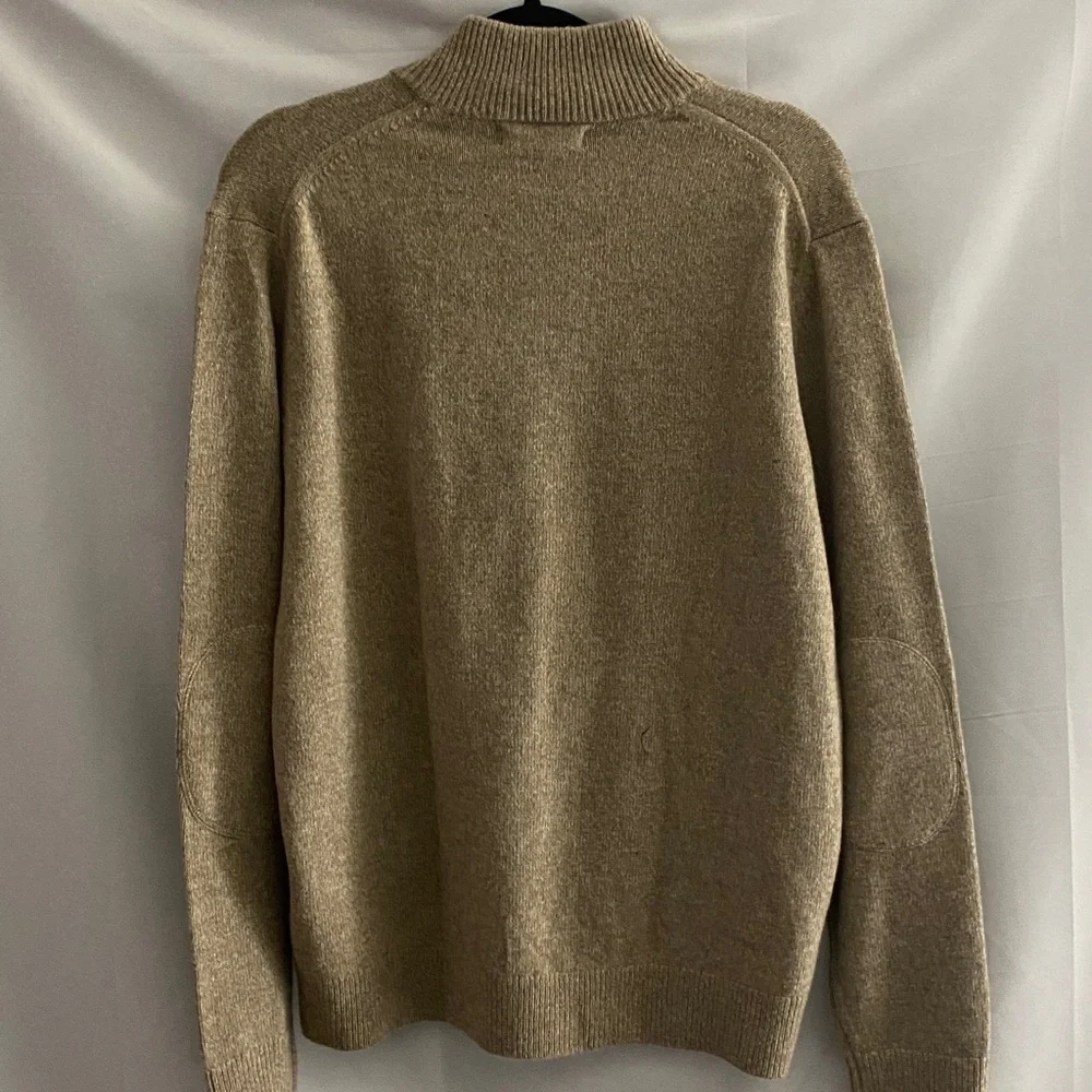 Banana Republic‎ Men's Tan ZipUp Sweater 80% MERINO WOOL BLEND GOOD CONDITION